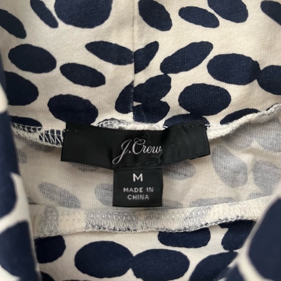 EUC J. Crew Wavy Dots Tissue Turtleneck in Navy Dalmatian. Size Medium. - Picture 2 of 5